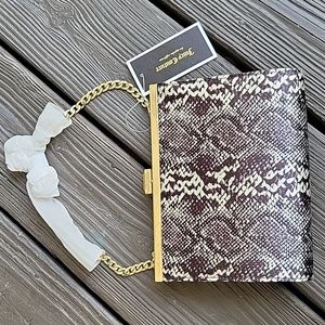 NEW Juicy Couture Handbag Clutch Python Snake w/Gold accents